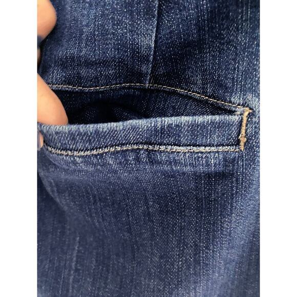 Ann Taylor Factory Womens Stretch Denim Jeans Wide Leg Rhinestone Button Trouser - Picture 5 of 7